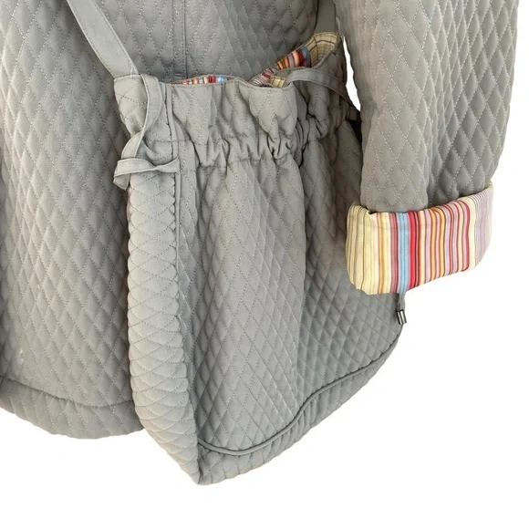 Manteaux Manteaux Quilted spring jacket &mini purse set sage green striped large - Picture 4 of 16